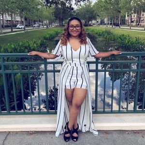 Stripe black and white maxi dress